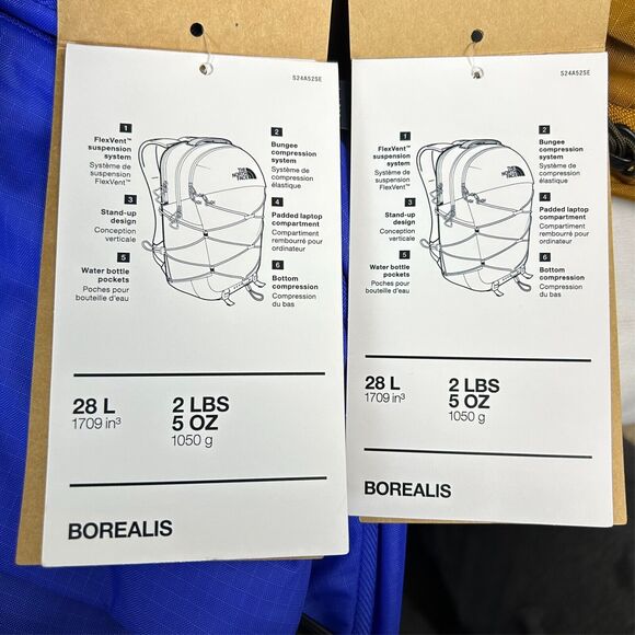 NWT north face borealis Lot of 2 backpacks Brown Blue Black - Picture 5 of 6